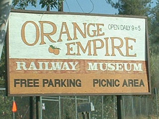 Orange Empire Railway Museumの看板