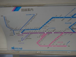 名鉄7028車内路線図